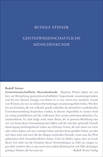 Geisteswissenschaftliche Menschenkunde: Neunzehn Vorträge, Berlin 1908/1909 (Zyklus A) (Rudolf Steiner Gesamtausgabe: Schriften und Vorträge)